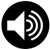 Speaker Icon - Small, Black, and White